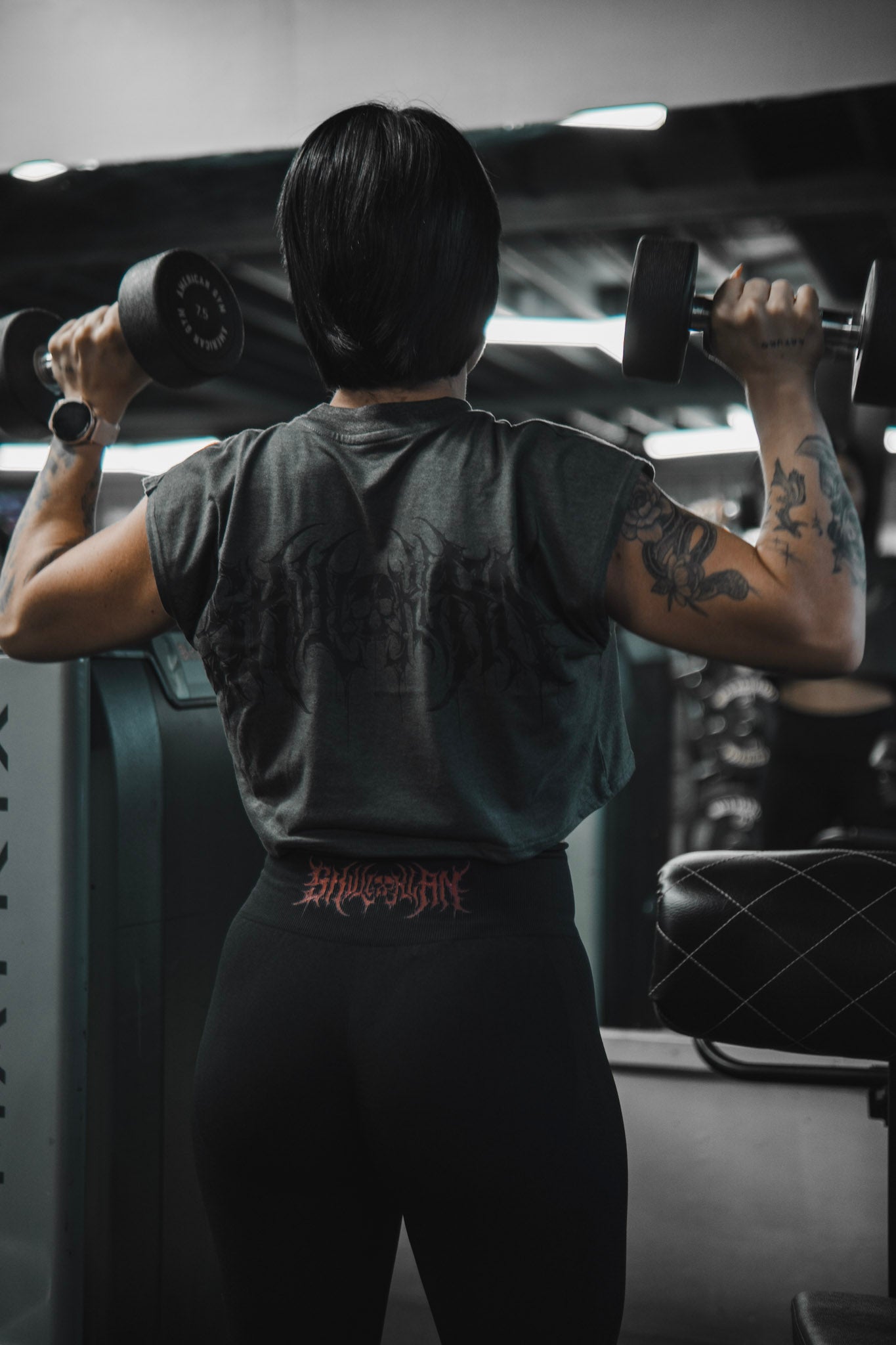 Skull Klan - Oversize Crop Top - Gris