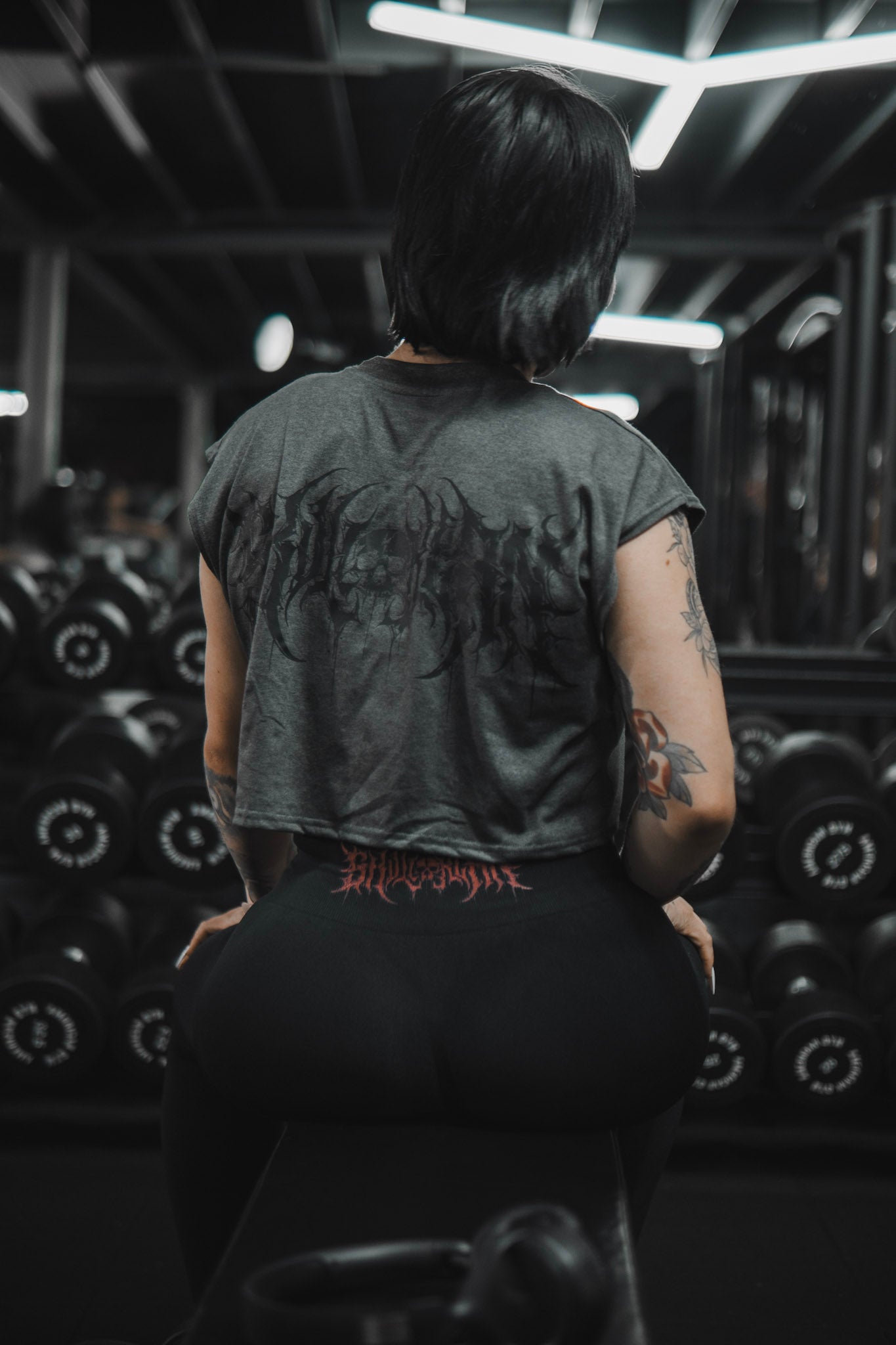 Skull Klan - Oversize Crop Top - Gris