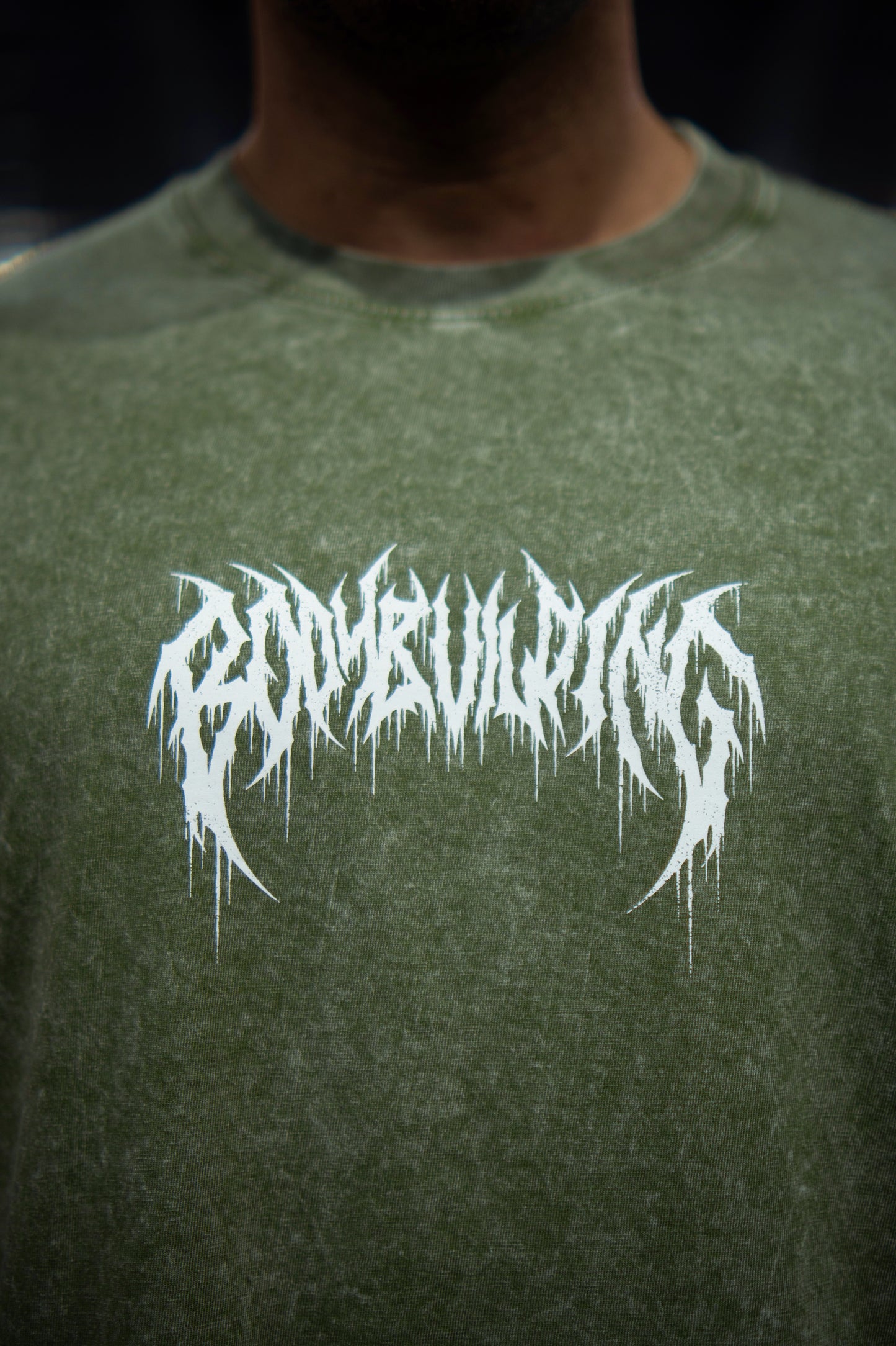 OVERSIZE - BODYBUILDING WOLF - WASHED GREEN