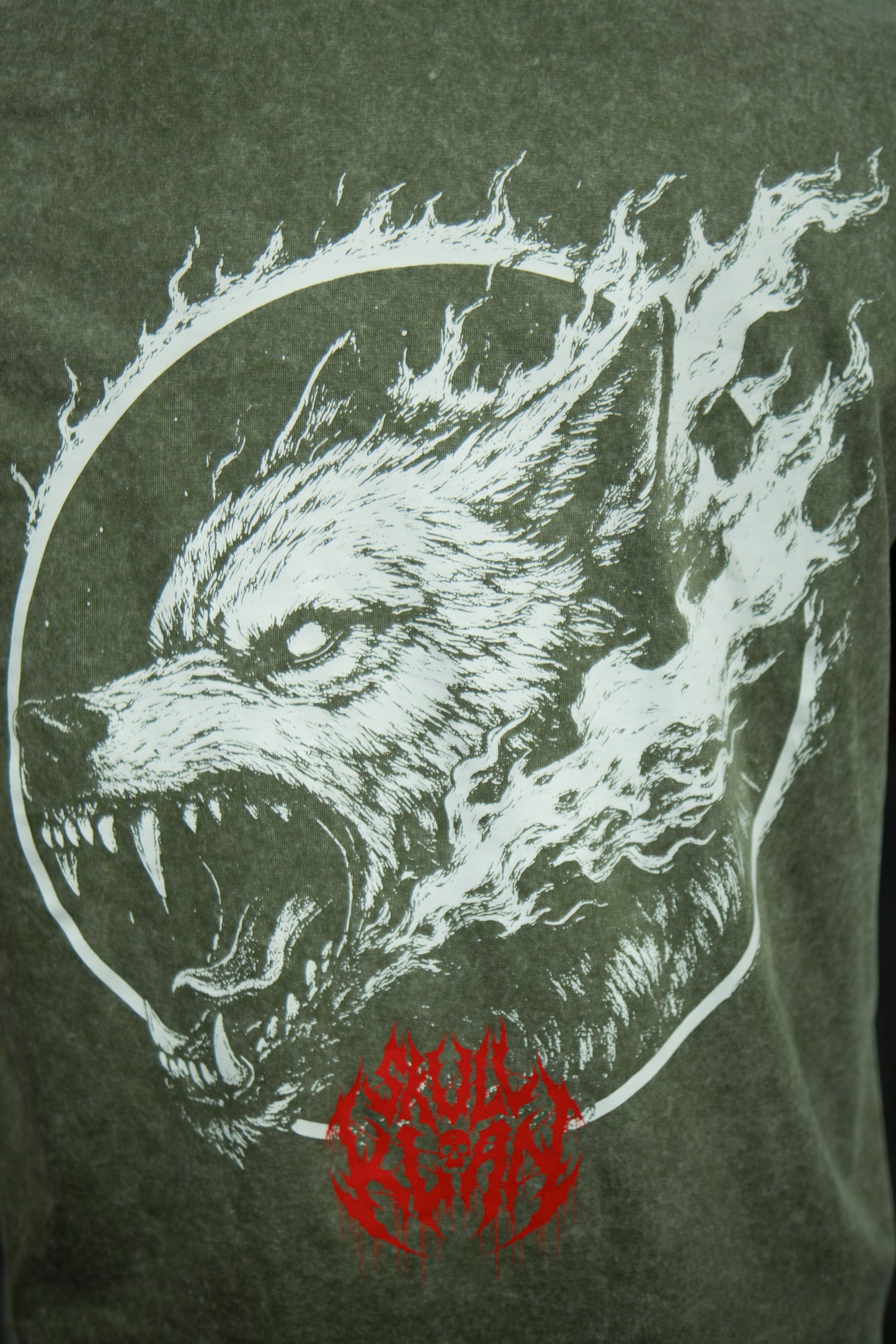 OVERSIZE - BODYBUILDING WOLF - WASHED GREEN