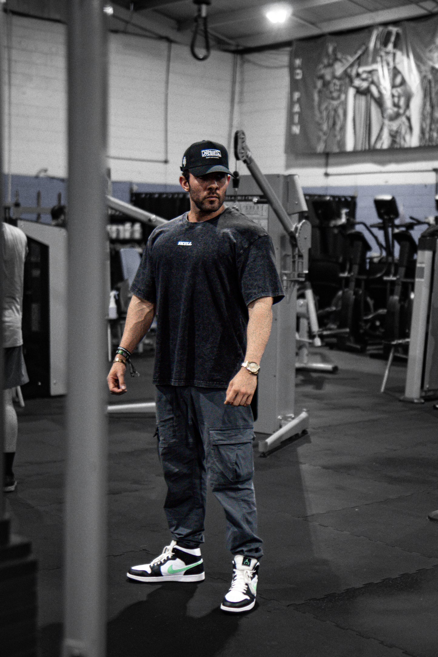 OVERSIZED TEE - SKULL - WASHED BLACK