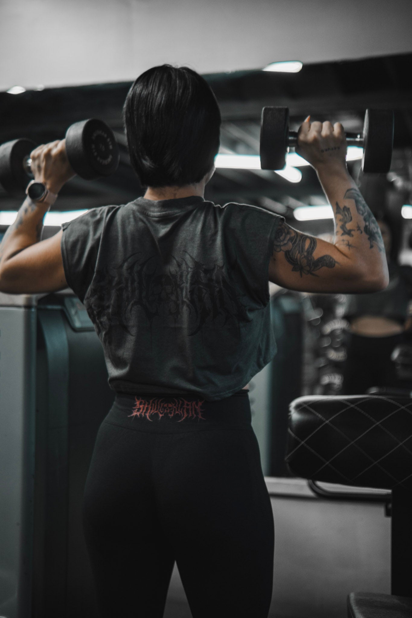 Skull Klan - Oversize Crop Top - Gris