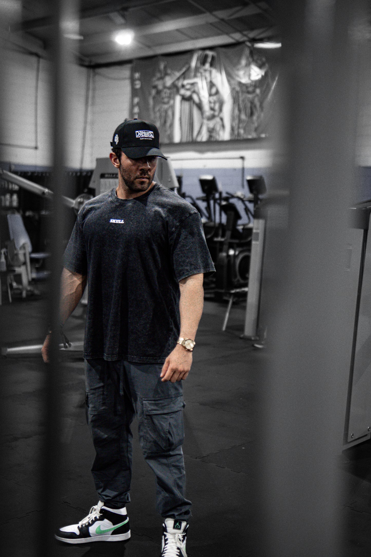 OVERSIZED TEE - SKULL - WASHED BLACK