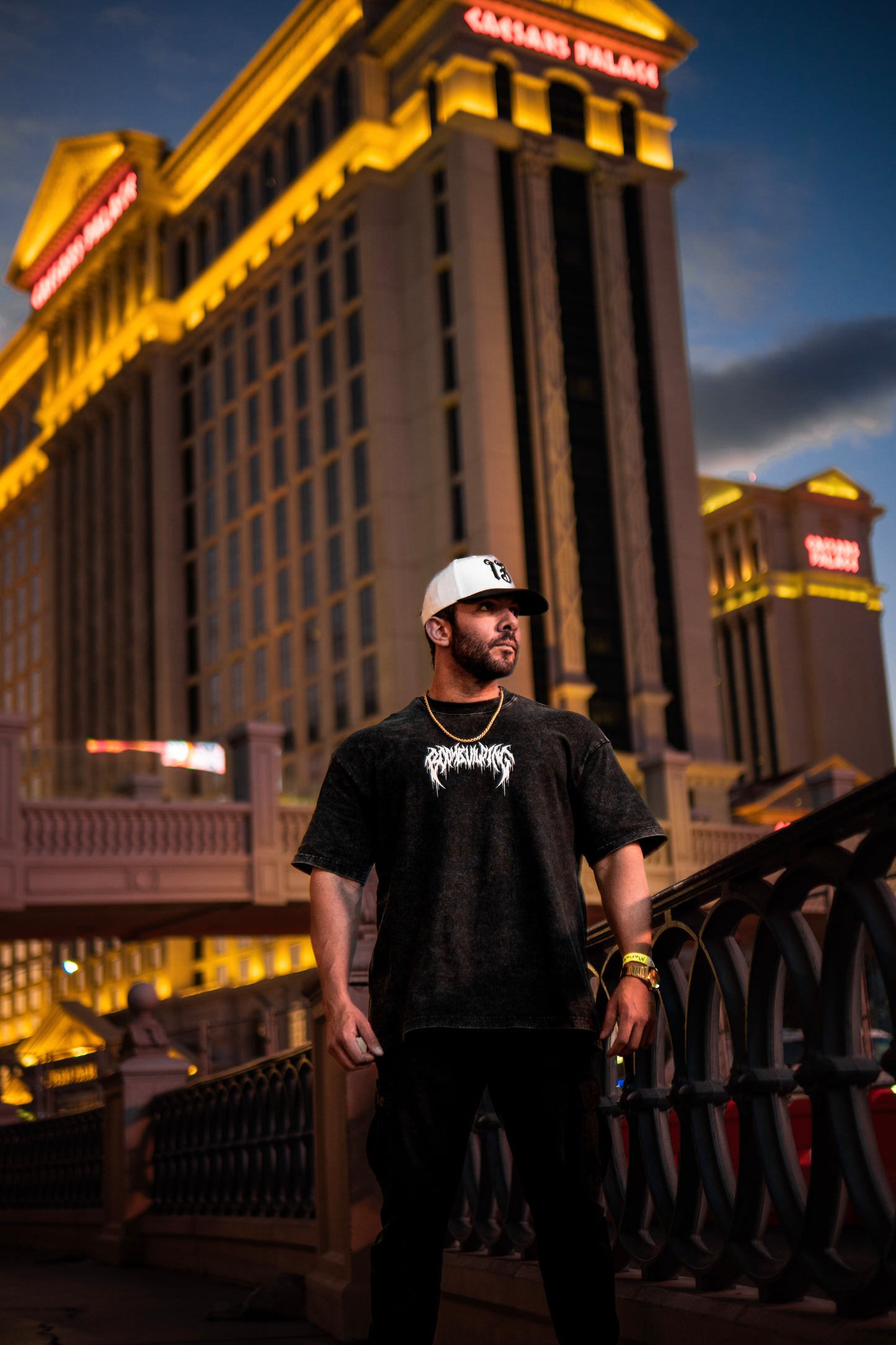 OVERSIZED TEE - SKULLS SHIELD - WASHED BLACK