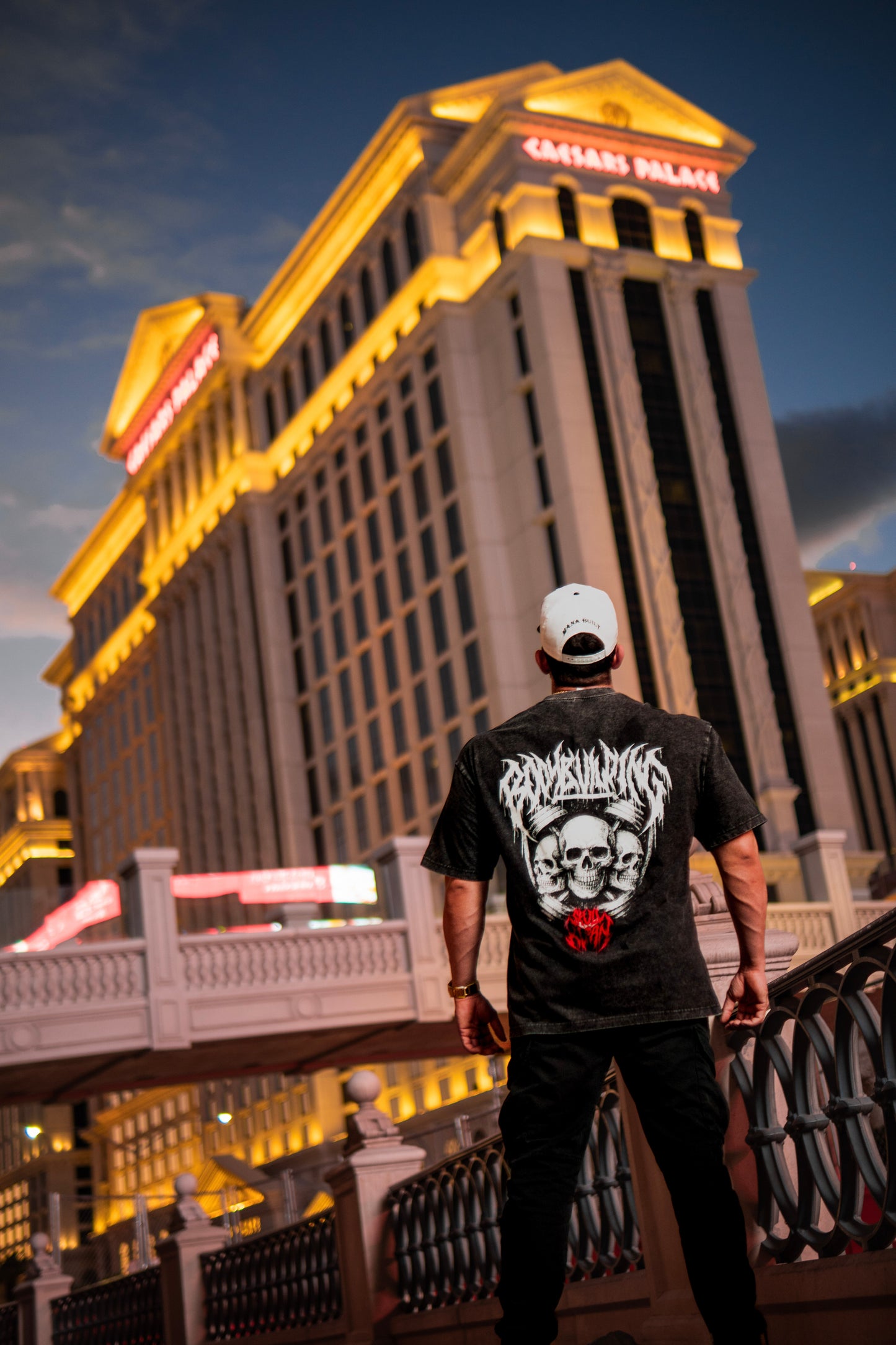 OVERSIZED TEE - SKULLS SHIELD - WASHED BLACK