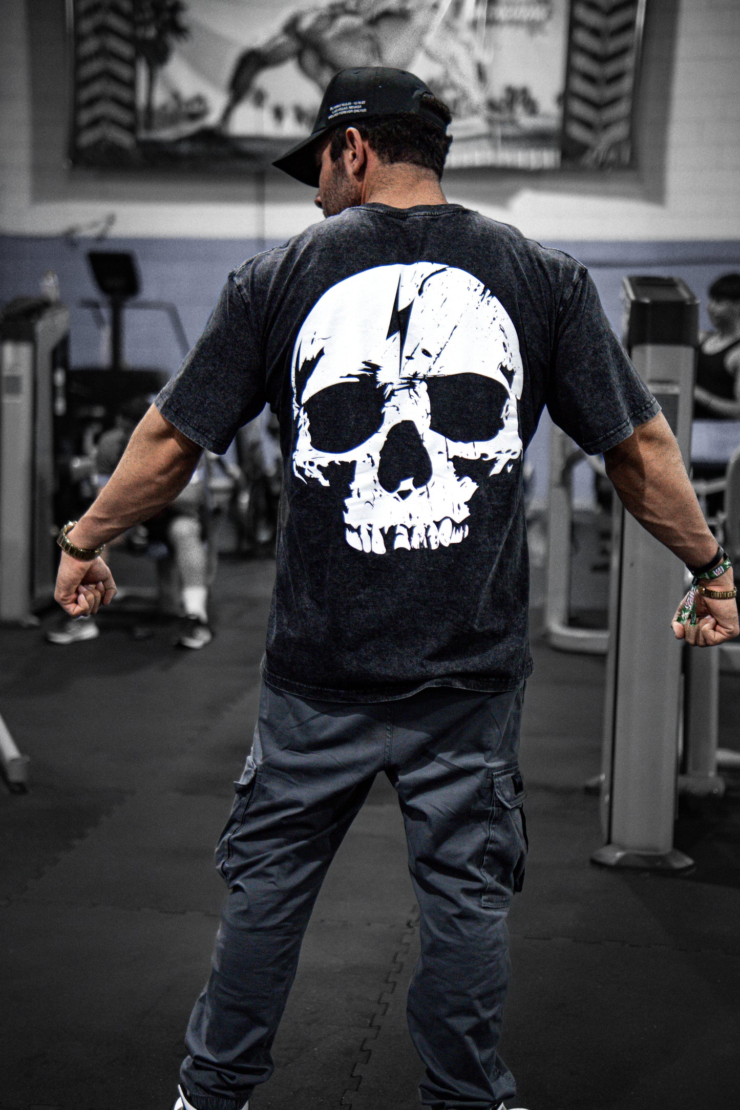 OVERSIZED TEE - SKULL - WASHED BLACK