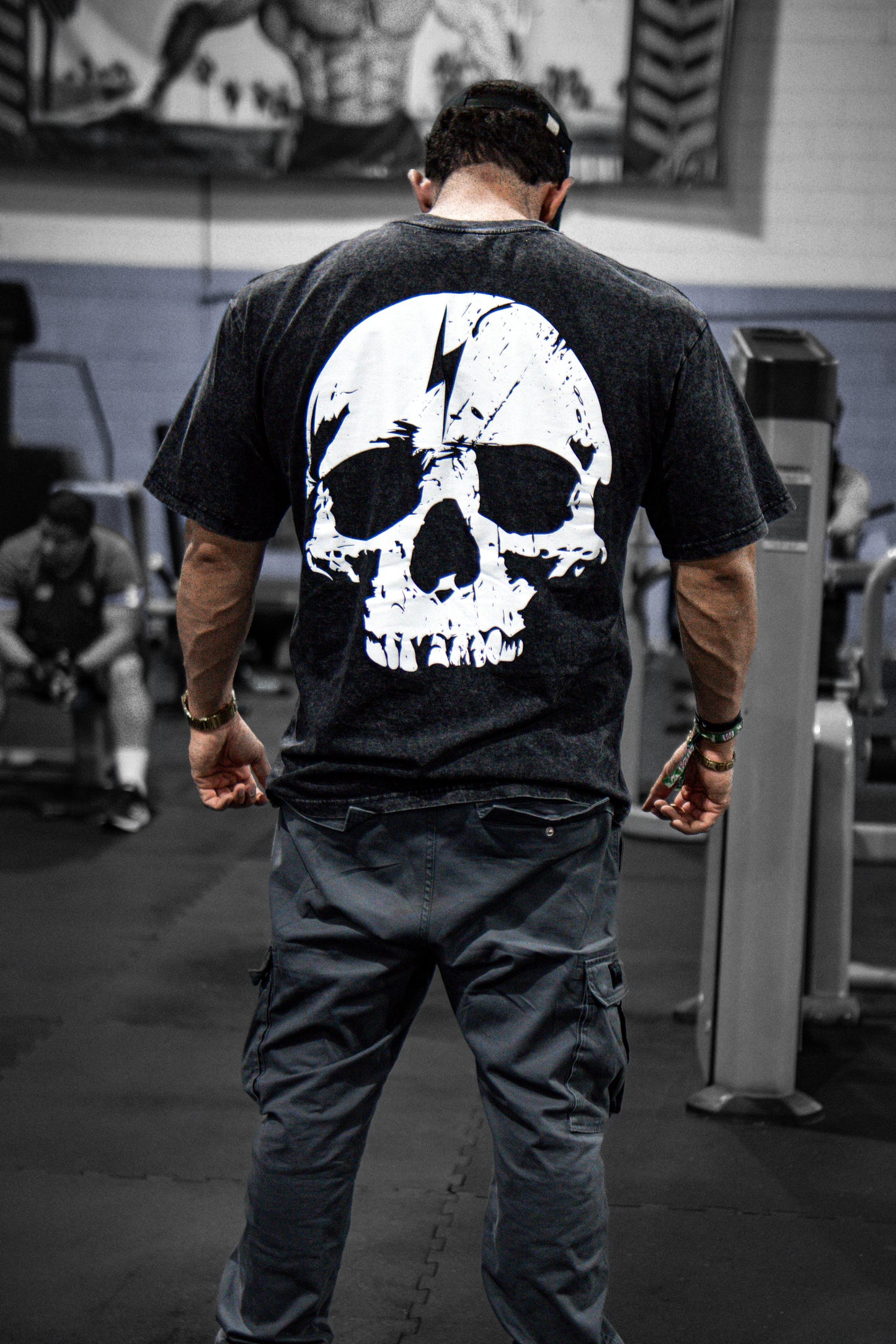 OVERSIZED TEE - SKULL - WASHED BLACK
