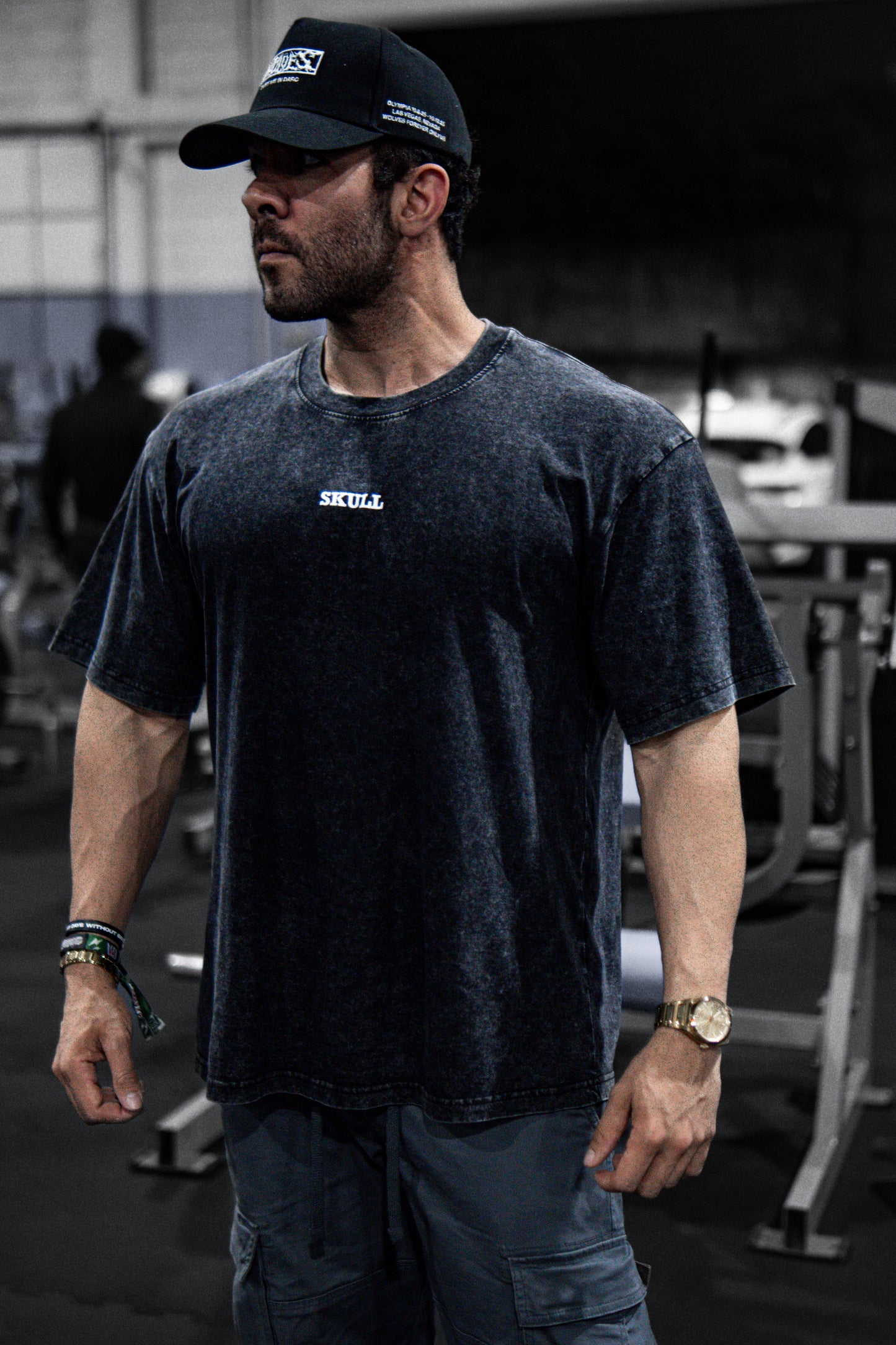 OVERSIZED TEE - SKULL - WASHED BLACK