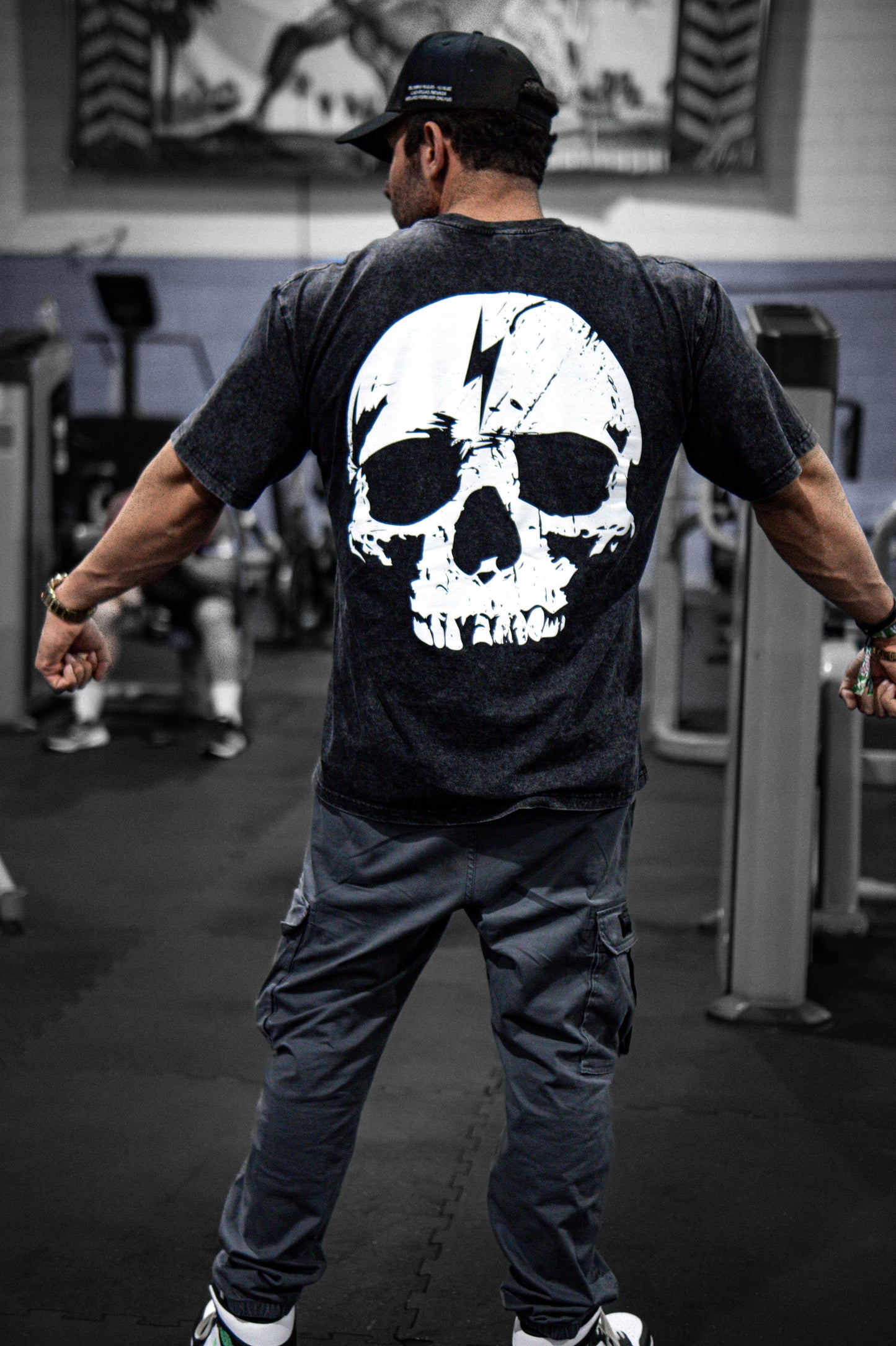 OVERSIZED TEE - SKULL - WASHED BLACK