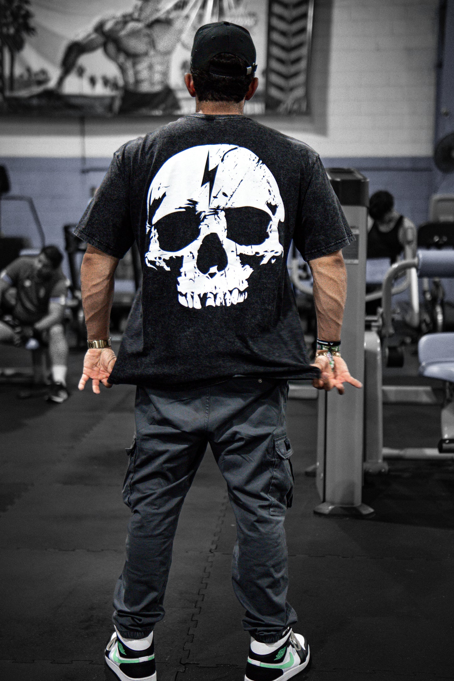 OVERSIZED TEE - SKULL - WASHED BLACK