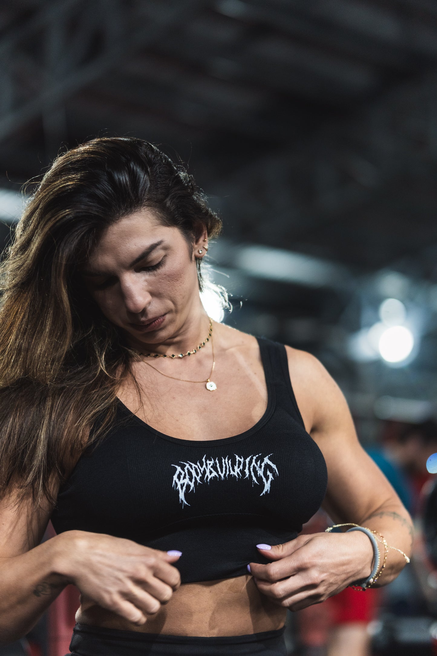 BODYBUILDING - LONGLINE SPORTS BRA - BLACK