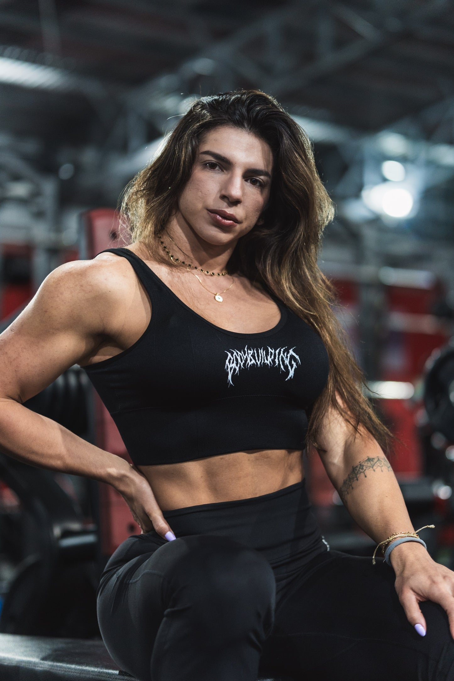 BODYBUILDING - LONGLINE SPORTS BRA - BLACK