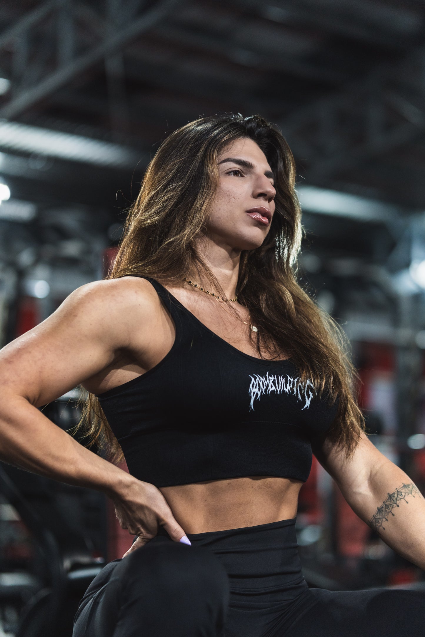 BODYBUILDING - LONGLINE SPORTS BRA - BLACK