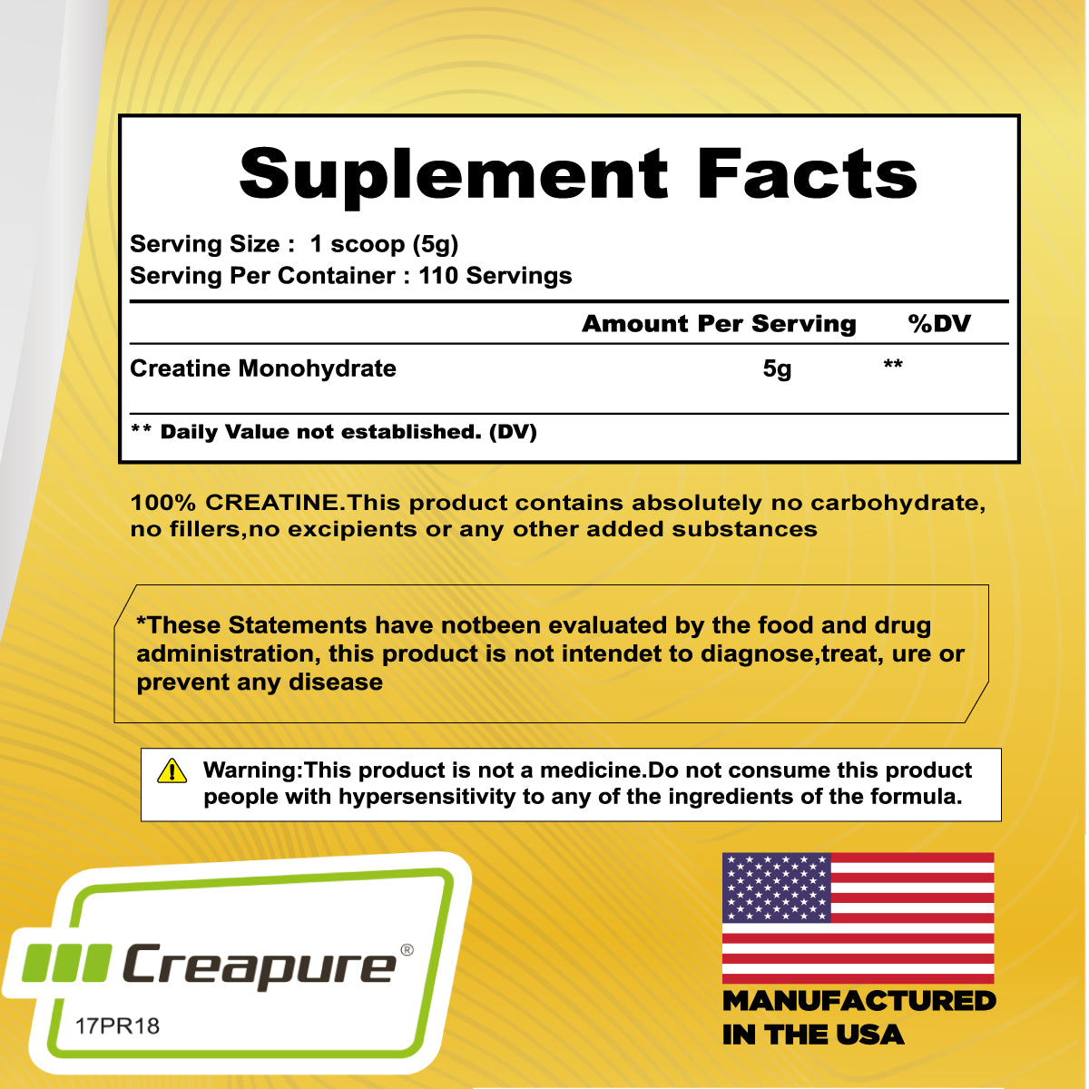 Creatina Premium de 110 servicios