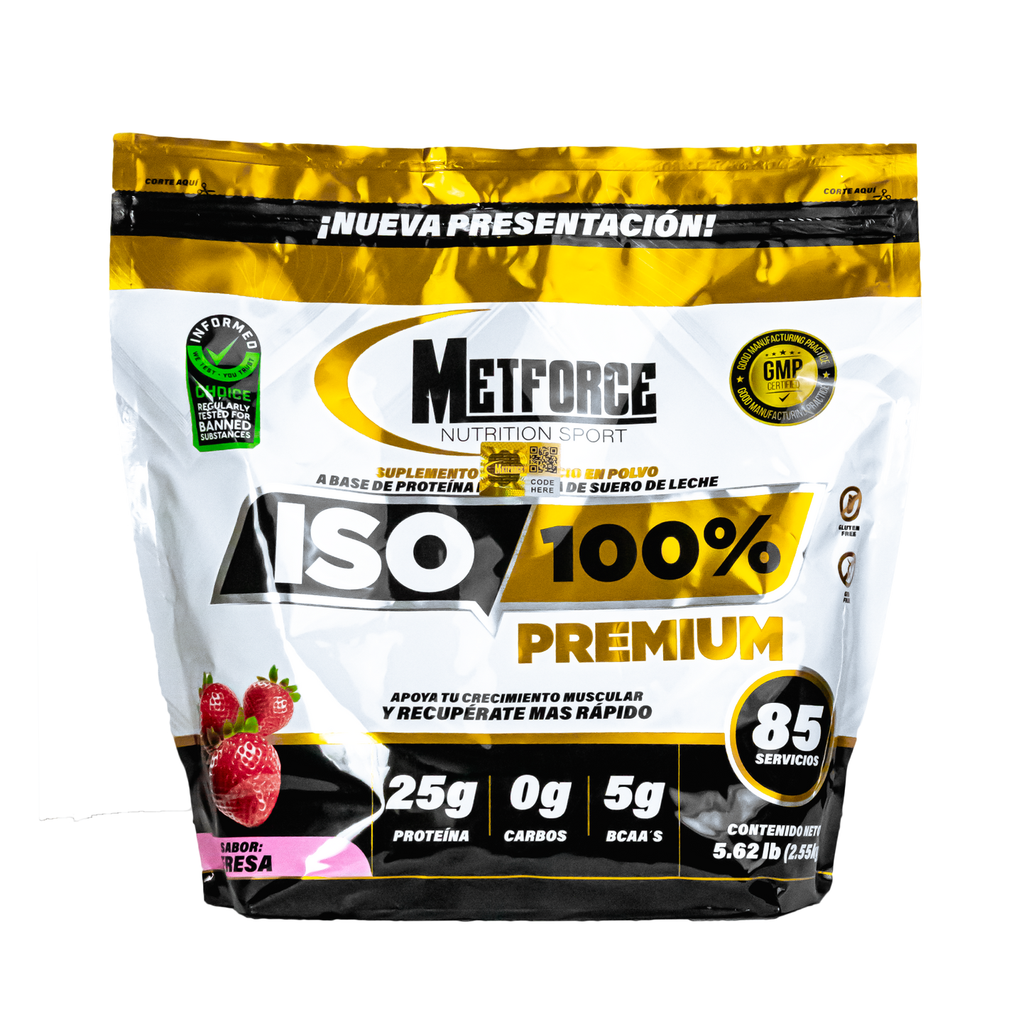 PROTEINA ISO 100% PREMIUM METFORCE 85 Servs